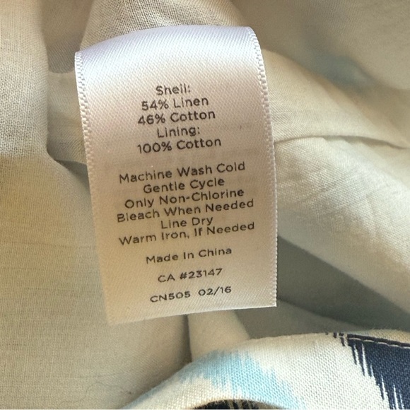 Talbots Petite Linen Blend Audrey Shift Dress Geometric 6P Vacation Nautical - Picture 8 of 10